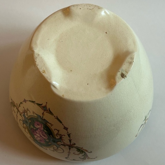 RARE Antique VTG 1910 Roseville Pottery Rosalie Jeanette Creamware Jardiniere - Picture 11 of 11